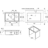 Кухонная мойка GRANULA KS-7304iU черный металлик кварц