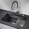 Кухонная мойка GRANULA KS-7304U, шварц (черный металлик)