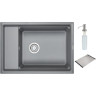 Кухонная мойка GRANULA KS-7305, алюминиум