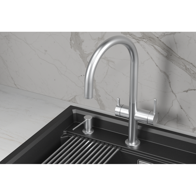 Кухонный смеситель GRANULA KITCHEN SPACE KS-8274 Нерж