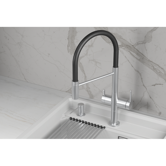 Кухонный смеситель GRANULA KITCHEN SPACE KS-8277 Нерж
