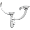 Сифон двойной GRANULA GRAND 31/2 с круглым переливом и отводом ЭКОНОМ (С.Н. 391-11-22)