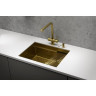 Стальная кухонная мойка GRANULA KITCHEN SPACE 6045U золото сатин